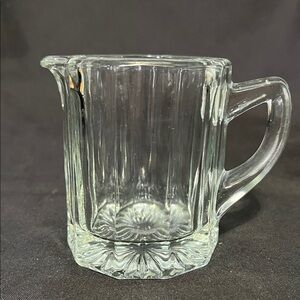 Vintage glass creamer, by Anchor Hocking Glass Company between 1934 and 1936.